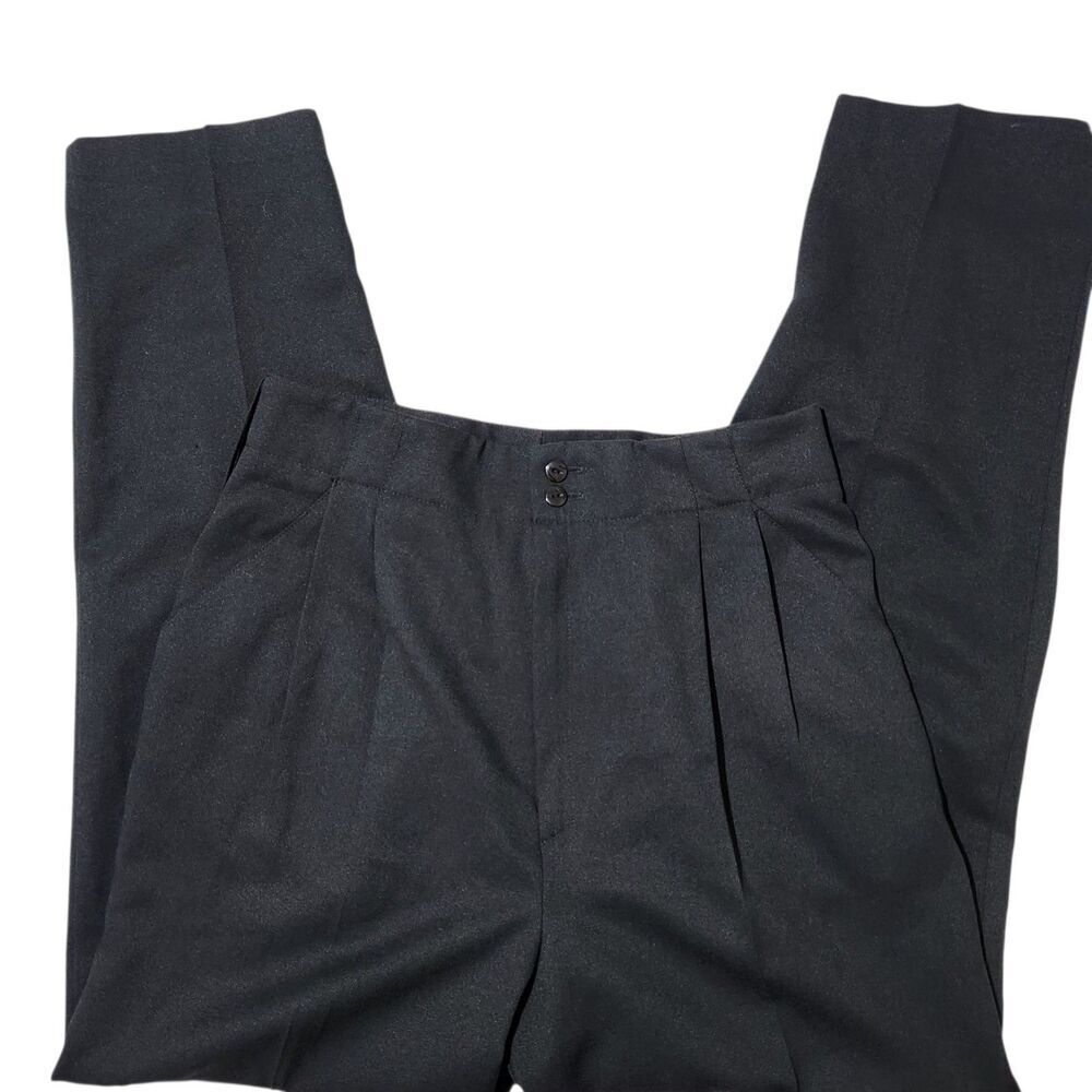 Casablanca Dress Pants Size 16 Black Pleated With Pockets Made In USA
